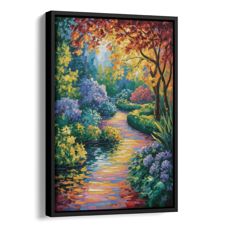 Butchart Gardens Bloom Side - Black Canvas Wall Art