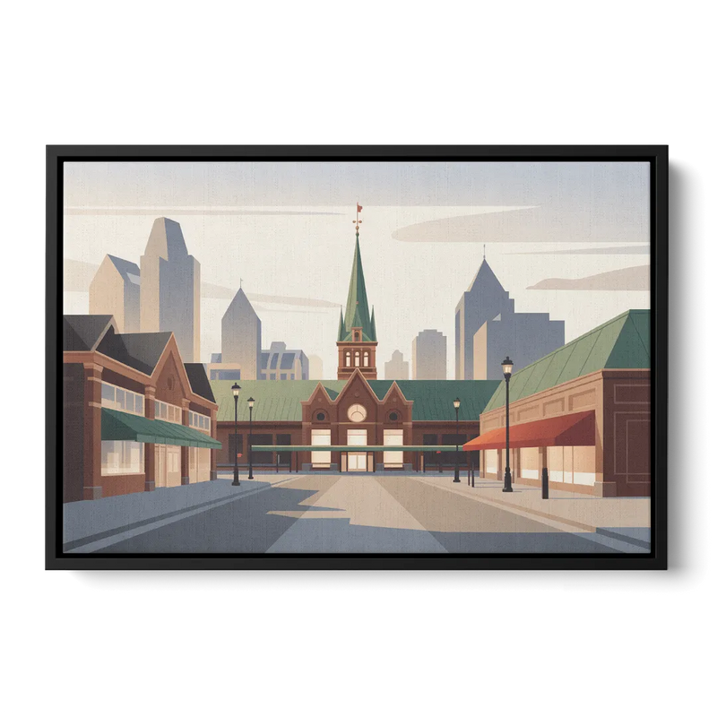 ByWard Market Charm Front - Black Canvas Wall Art