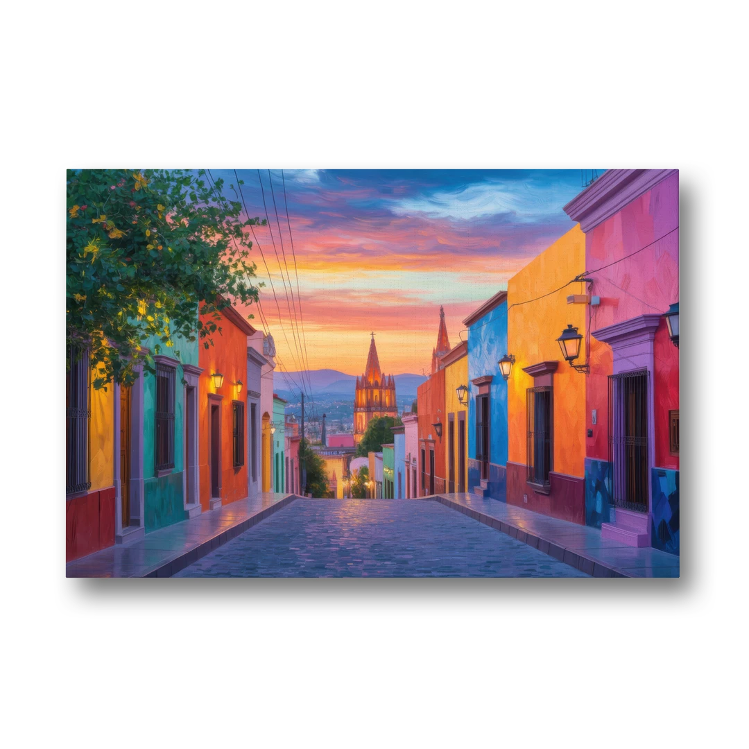 Calle Aldama Sunset - Canvas Wall Art - Front