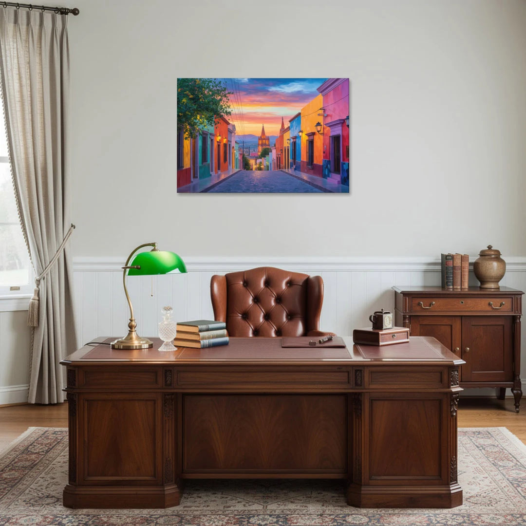 Calle Aldama Sunset - Canvas Wall Art - Office - 36x24