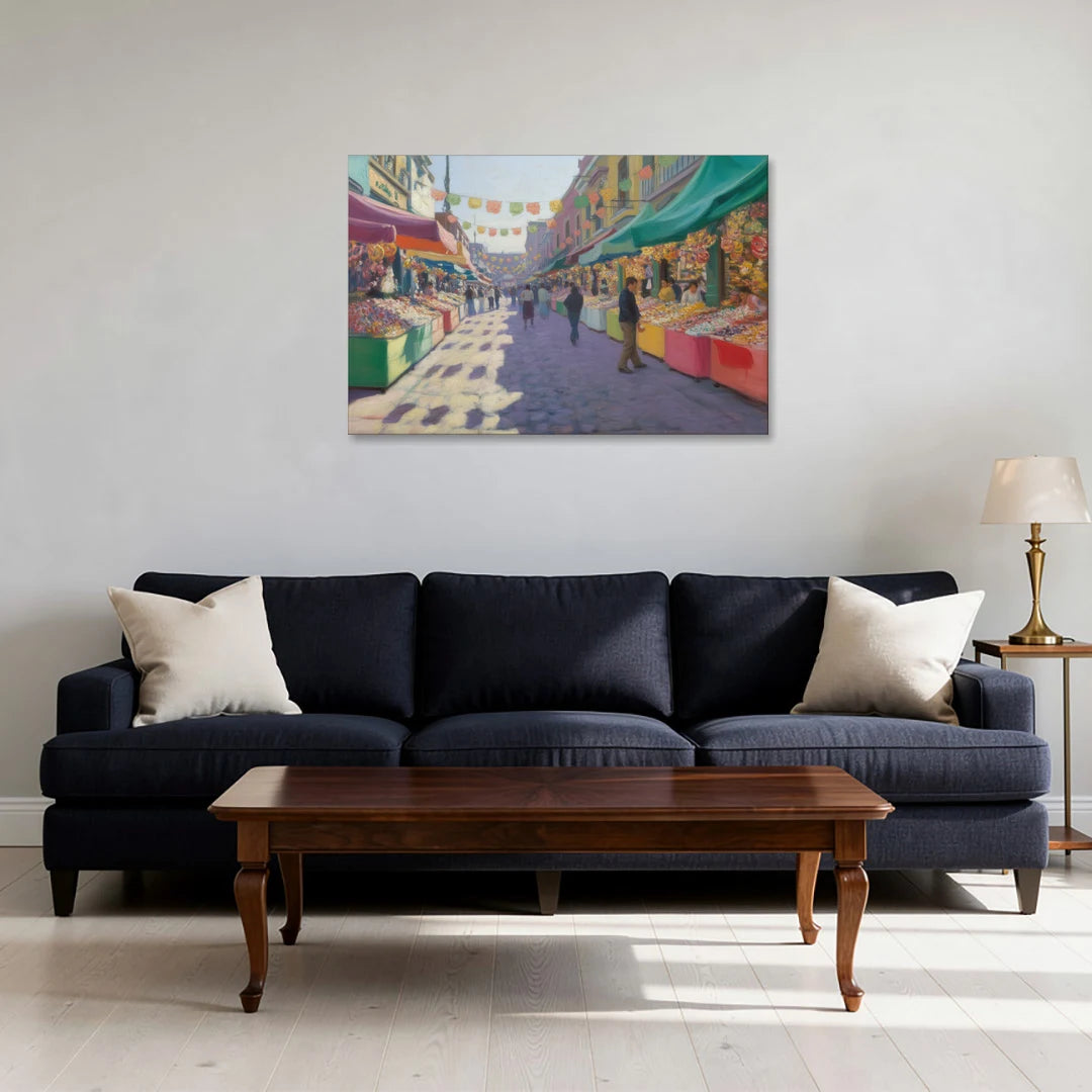 Calle de los Dulces - Canvas Wall Art - Sofa - 36x24