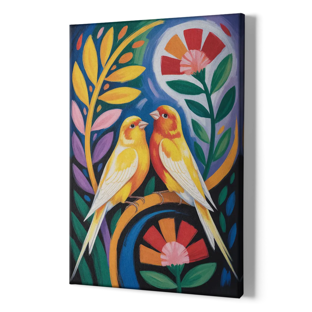 Calm Canary Chirp - Canvas Print Art Sides