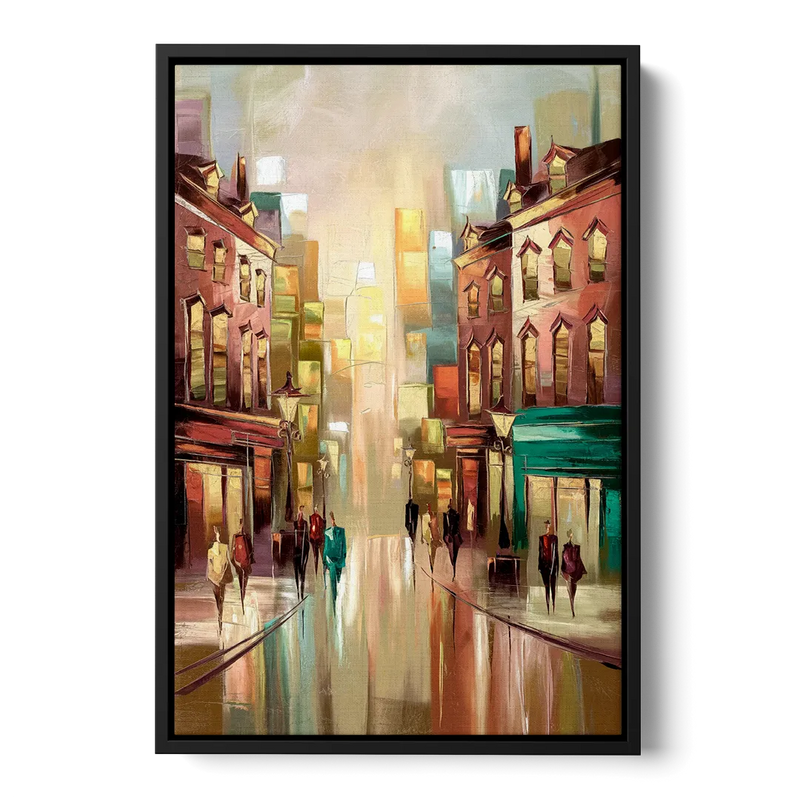 Camden Downtown Streetscape Front - Black Canvas Wall Art