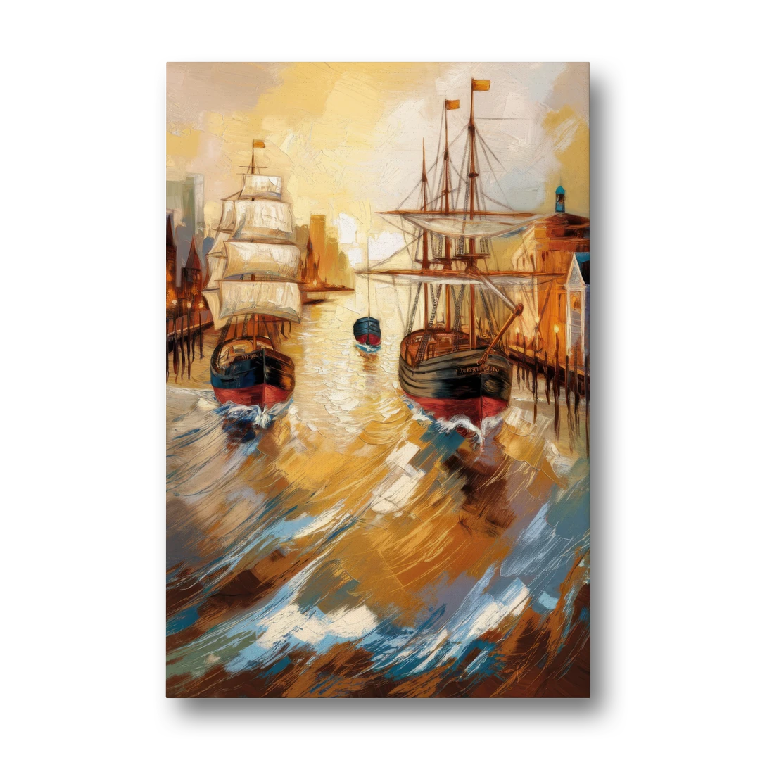 Camden Historic Waterfront - Canvas Wall Art - Front