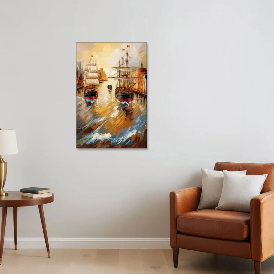 Camden Historic Waterfront - Canvas Wall Art - Sofa - 24x36