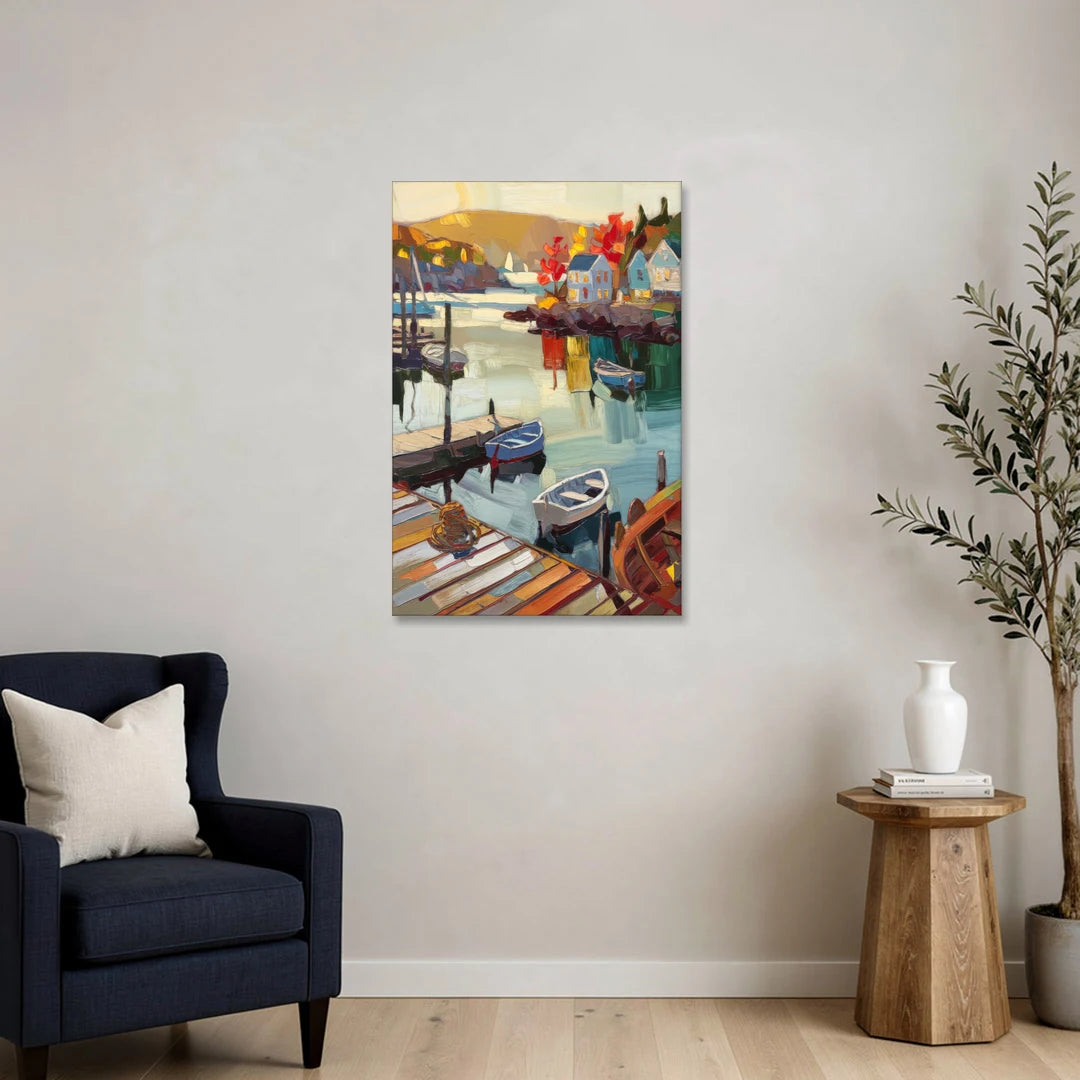 Camden Scenic Harbor View - Canvas Wall Art - Sofa - 24x36