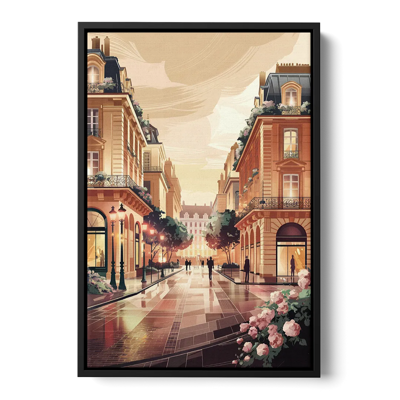 Camden Urban Charm Cityscape Front - Black Canvas Wall Art