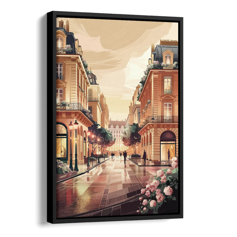 Camden Urban Charm Cityscape Side - Black Canvas Wall Art