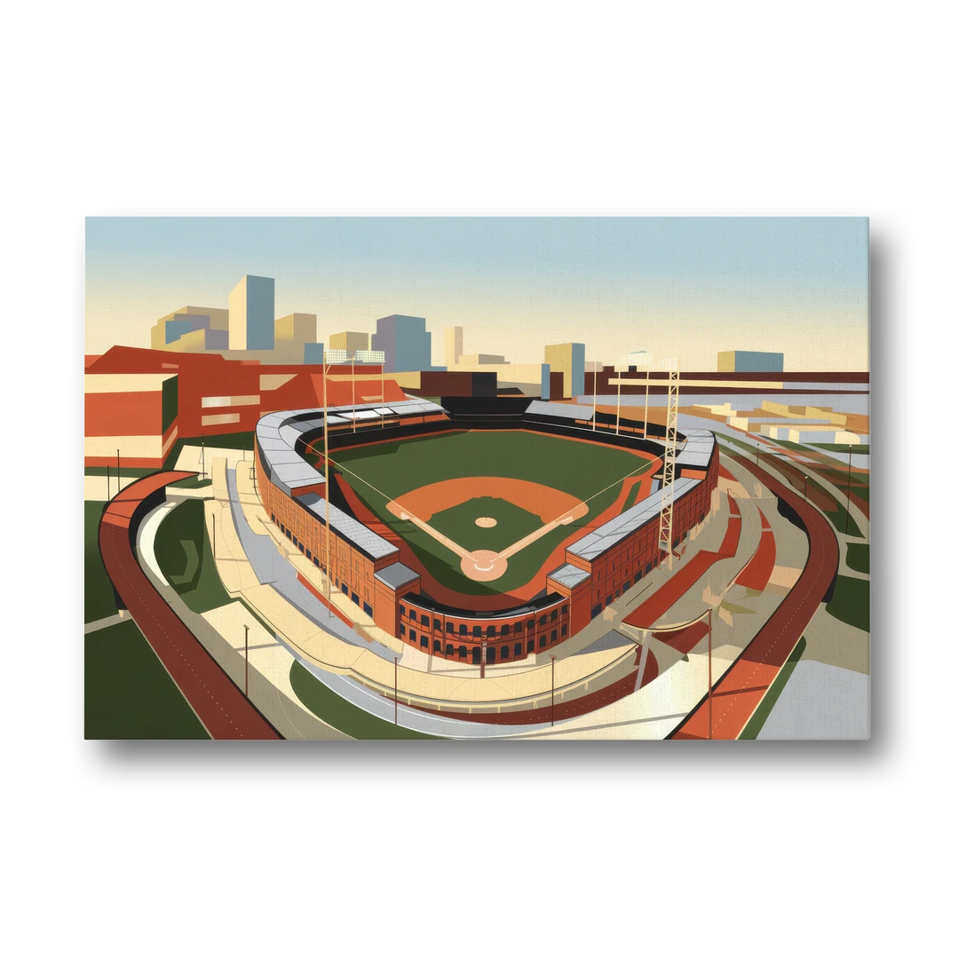 Camden Yards Baseball Stadium - Canvas Wall Art - Front