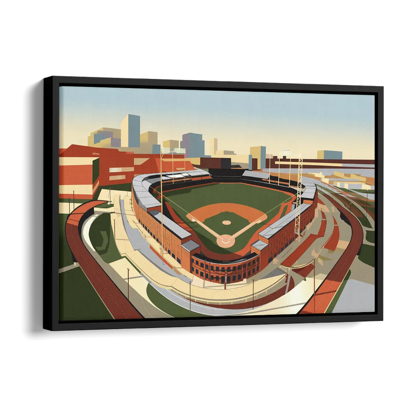 Camden Yards Baseball Stadium Side - Black Canvas Wall Art