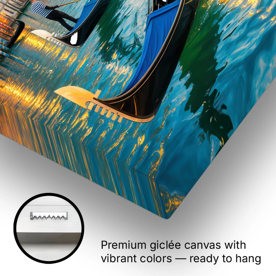 Canal Grande Serenity - Canvas Wall Art - Gallery Wrap Corner
