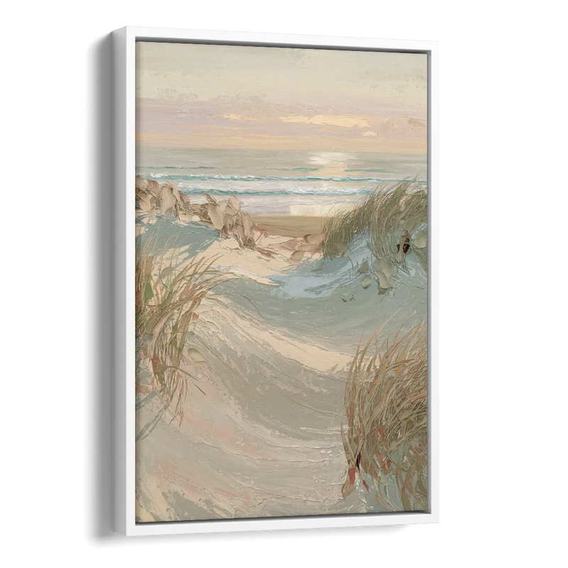 Cape May Coastal Serenity Side - White Canvas Wall Art