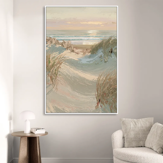 Cape May Coastal Serenity Living Room - White Canvas Wall Art