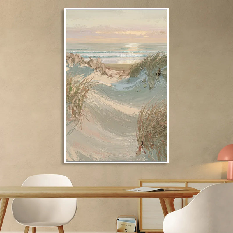 Cape May Coastal Serenity Sitting Room - White Canvas Wall Art