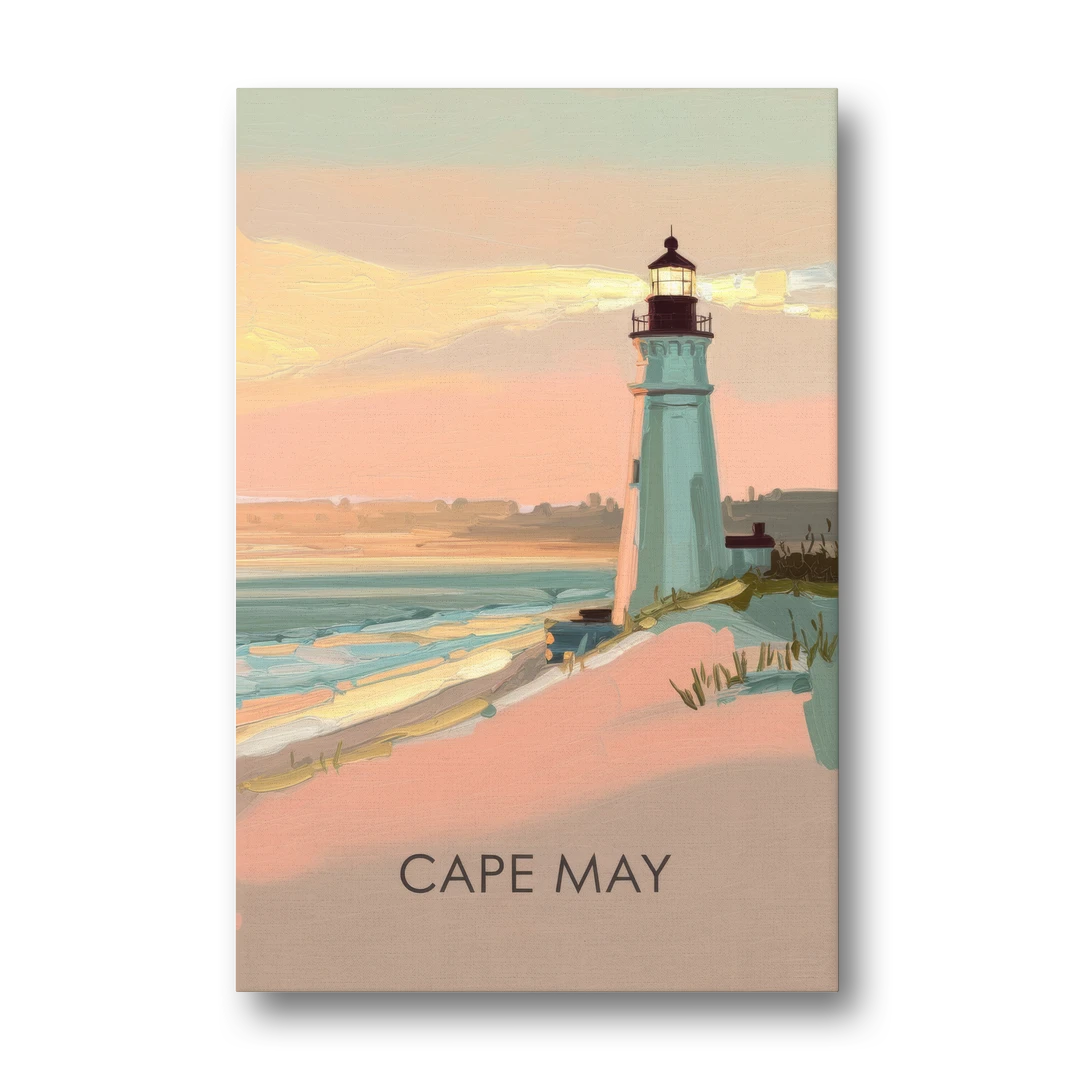 Cape May Lighthouse Glow - Canvas Wall Art - Front