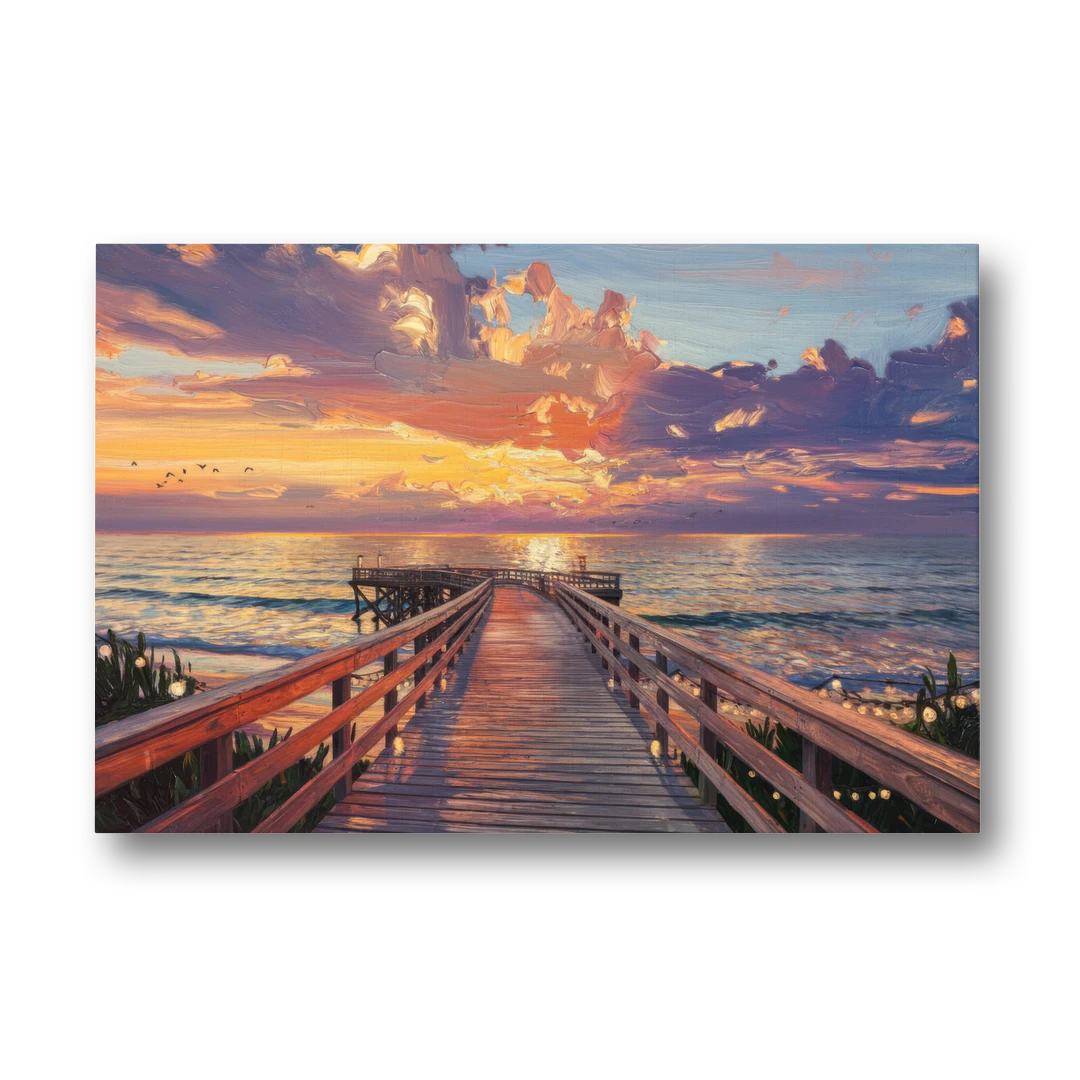 Cape May Sunset Pier - Canvas Wall Art - Front