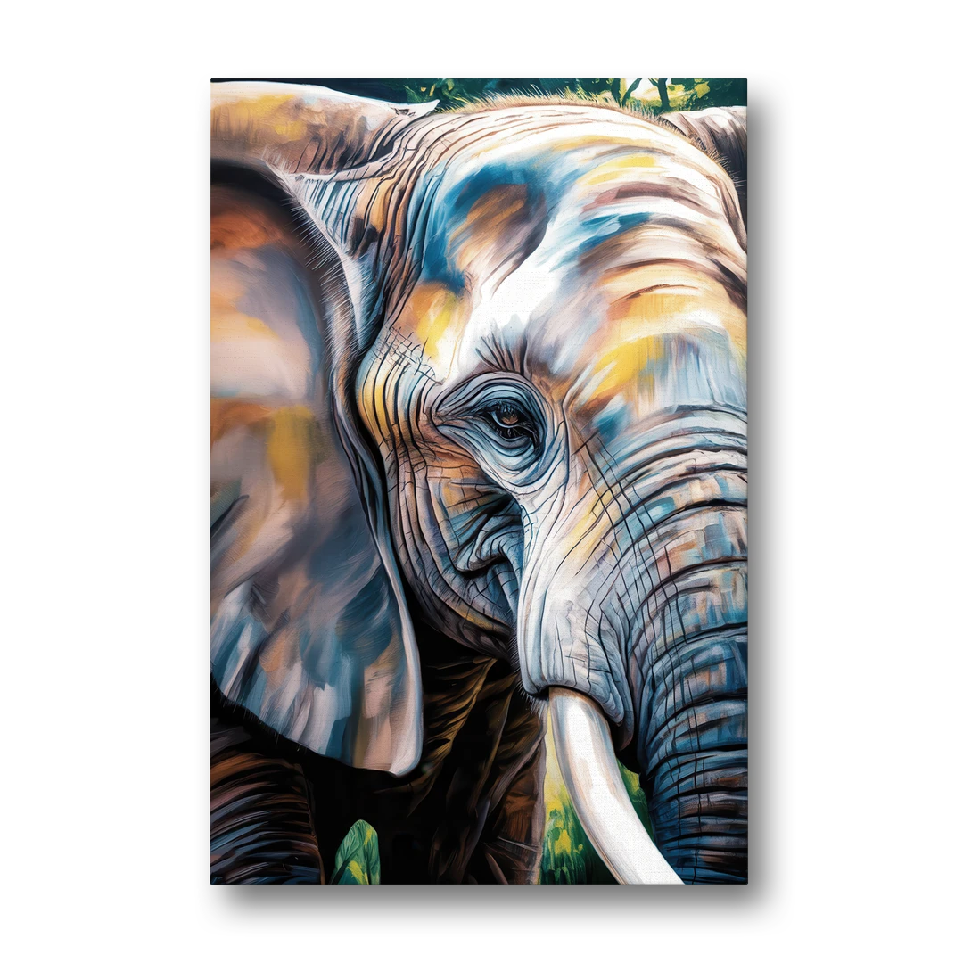 Captivating Elephant Eye Close-Up - Canvas Wall Art - Front