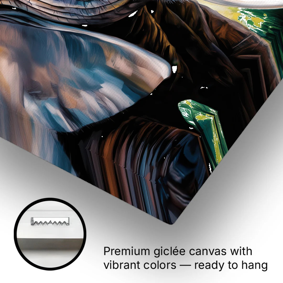 Captivating Elephant Eye Close-Up - Canvas Wall Art - Gallery Wrap Corner