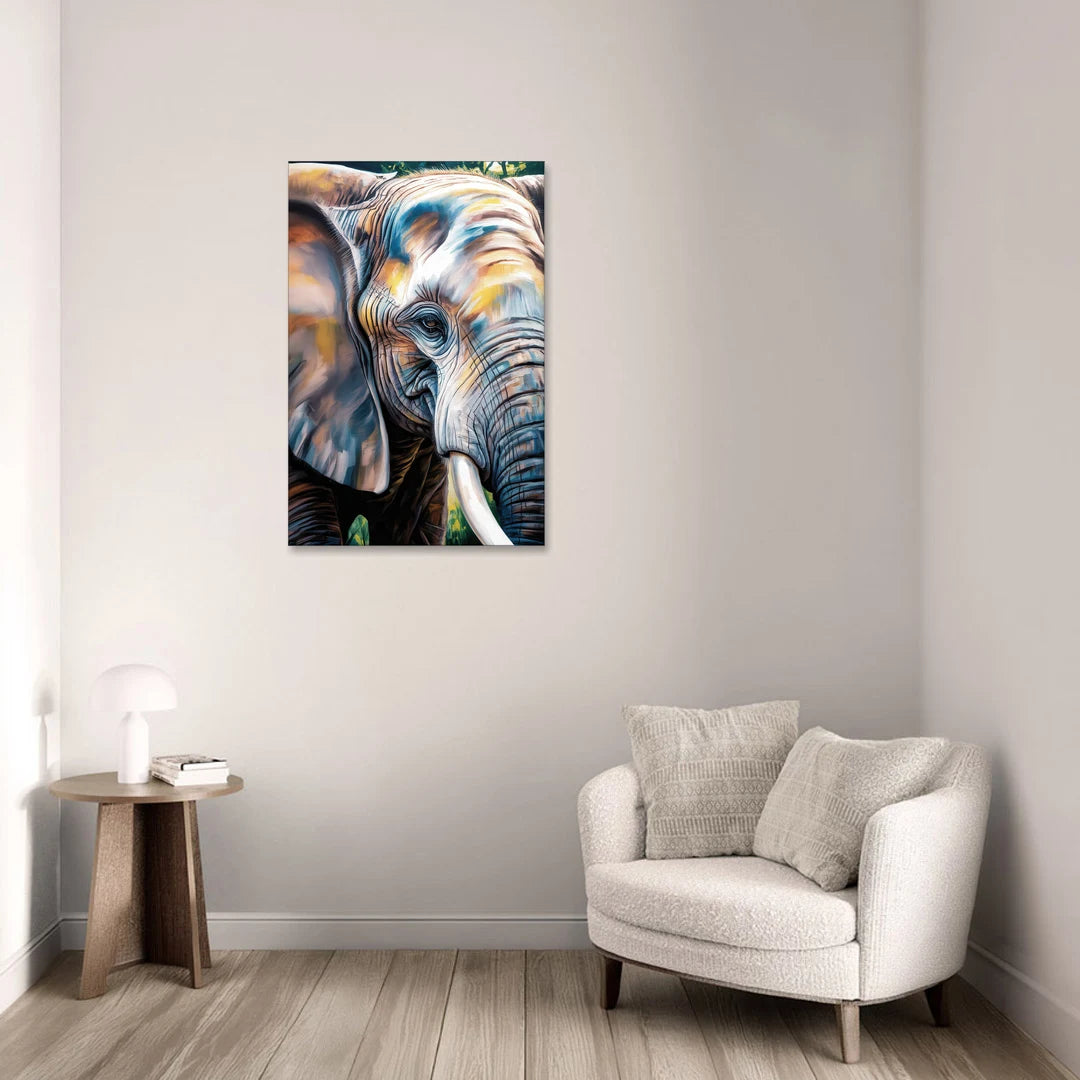 Captivating Elephant Eye Close-Up - Canvas Wall Art - Sofa - 24x36