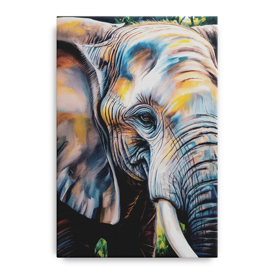 Captivating Elephant Eye Close-Up - Canvas Wall Art