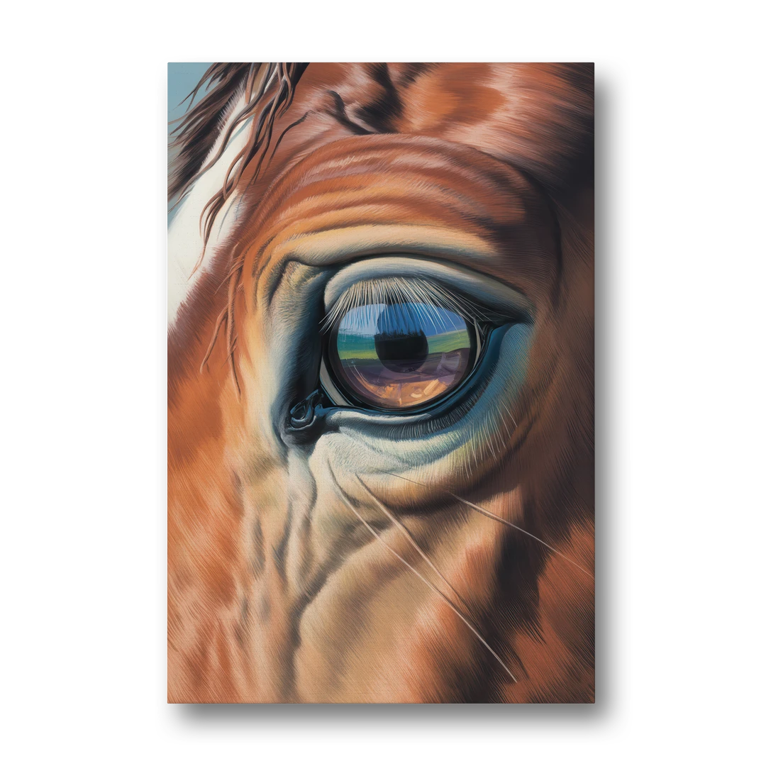 Captivating Horse Eye Close-Up - Canvas Wall Art - Front