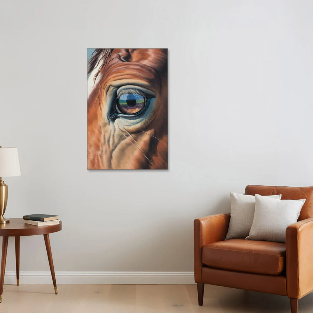 Captivating Horse Eye Close-Up - Canvas Wall Art - Sofa - 24x36