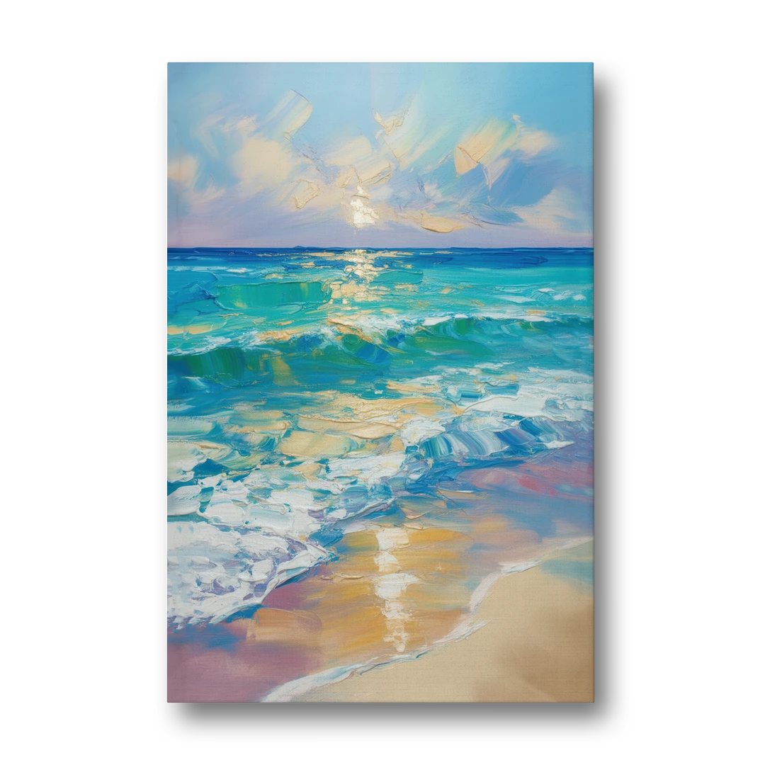 Caribbean Turquoise Gradient - Canvas Wall Art - Front