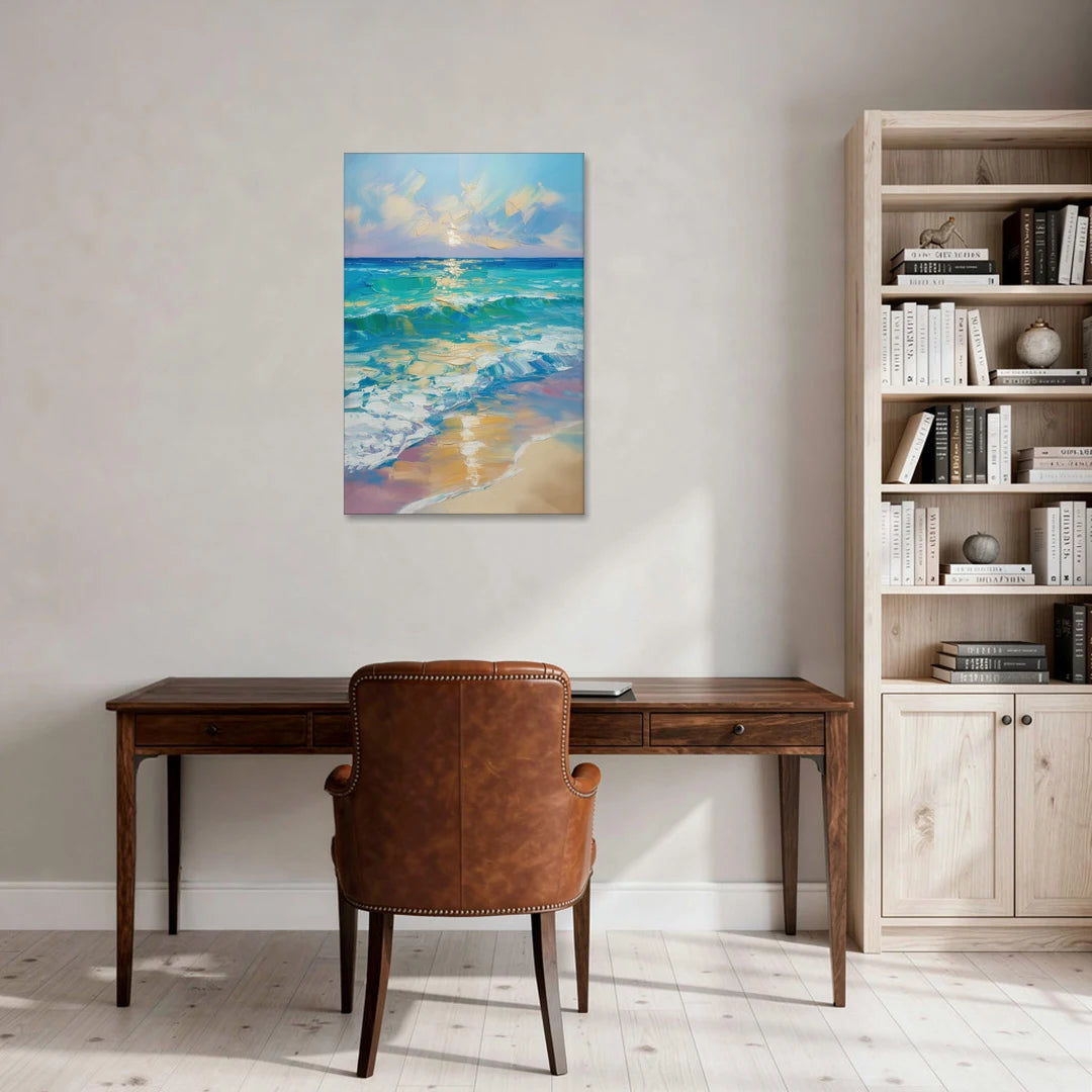 Caribbean Turquoise Gradient - Canvas Wall Art - Office - 24x36