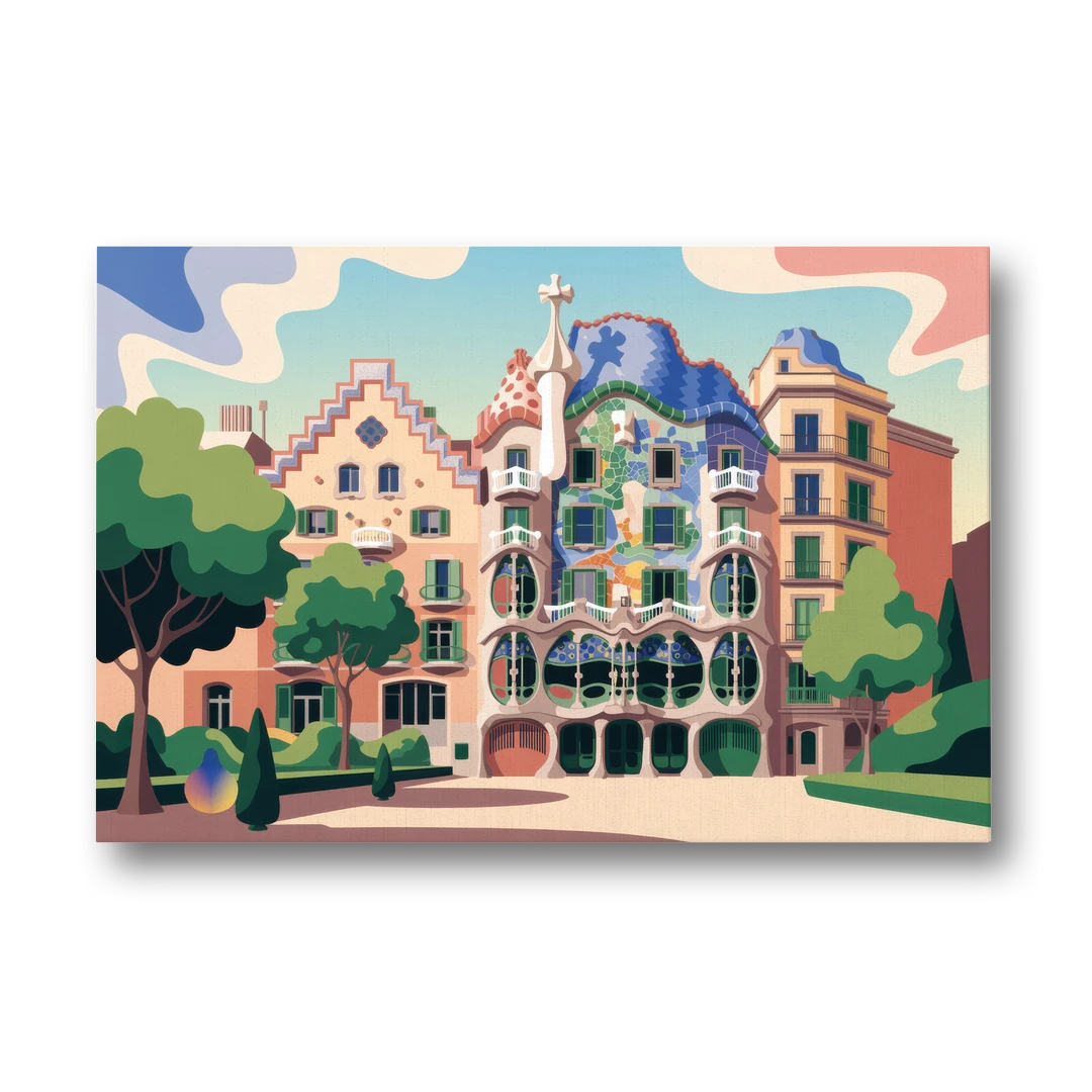 Casa Batllo Whimsy - Canvas Wall Art - Front
