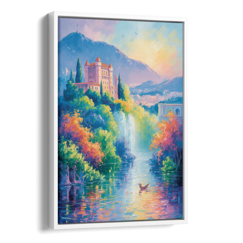 Castle Hill View Side - White Canvas Wall Art