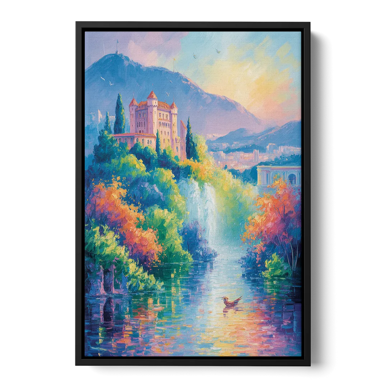 Castle Hill View Front - Black Canvas Wall Art