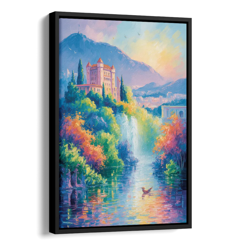 Castle Hill View Side - Black Canvas Wall Art