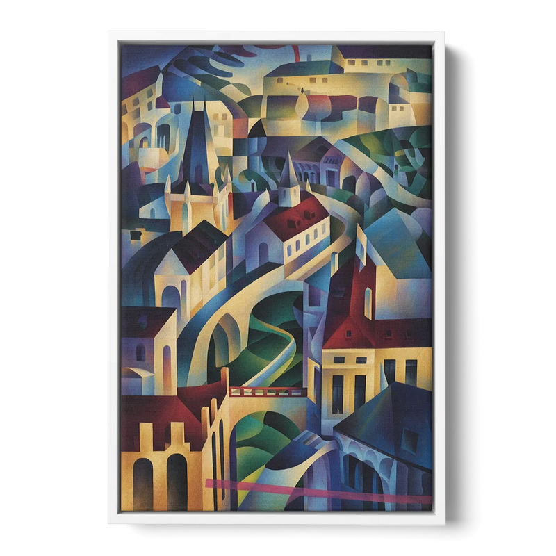 Castle Hill Views Front - White Canvas Wall Art