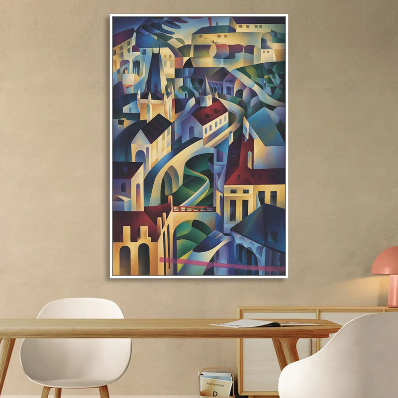 Castle Hill Views Sitting Room - White Canvas Wall Art