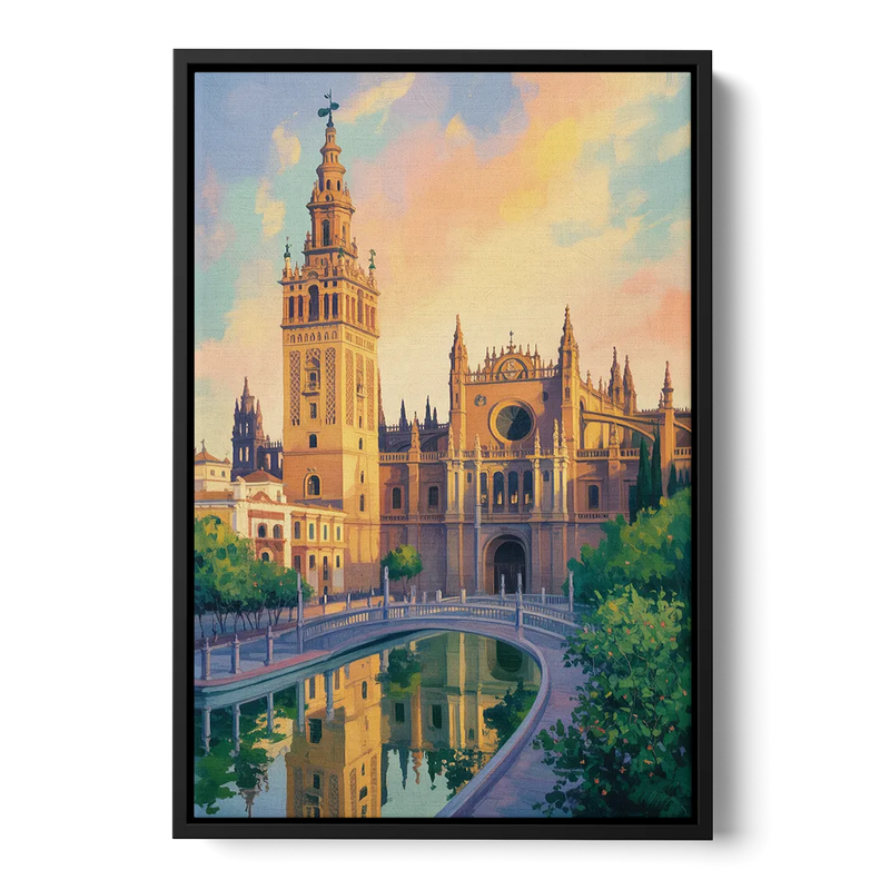 Cathedral Charm Front - Black Canvas Wall Art