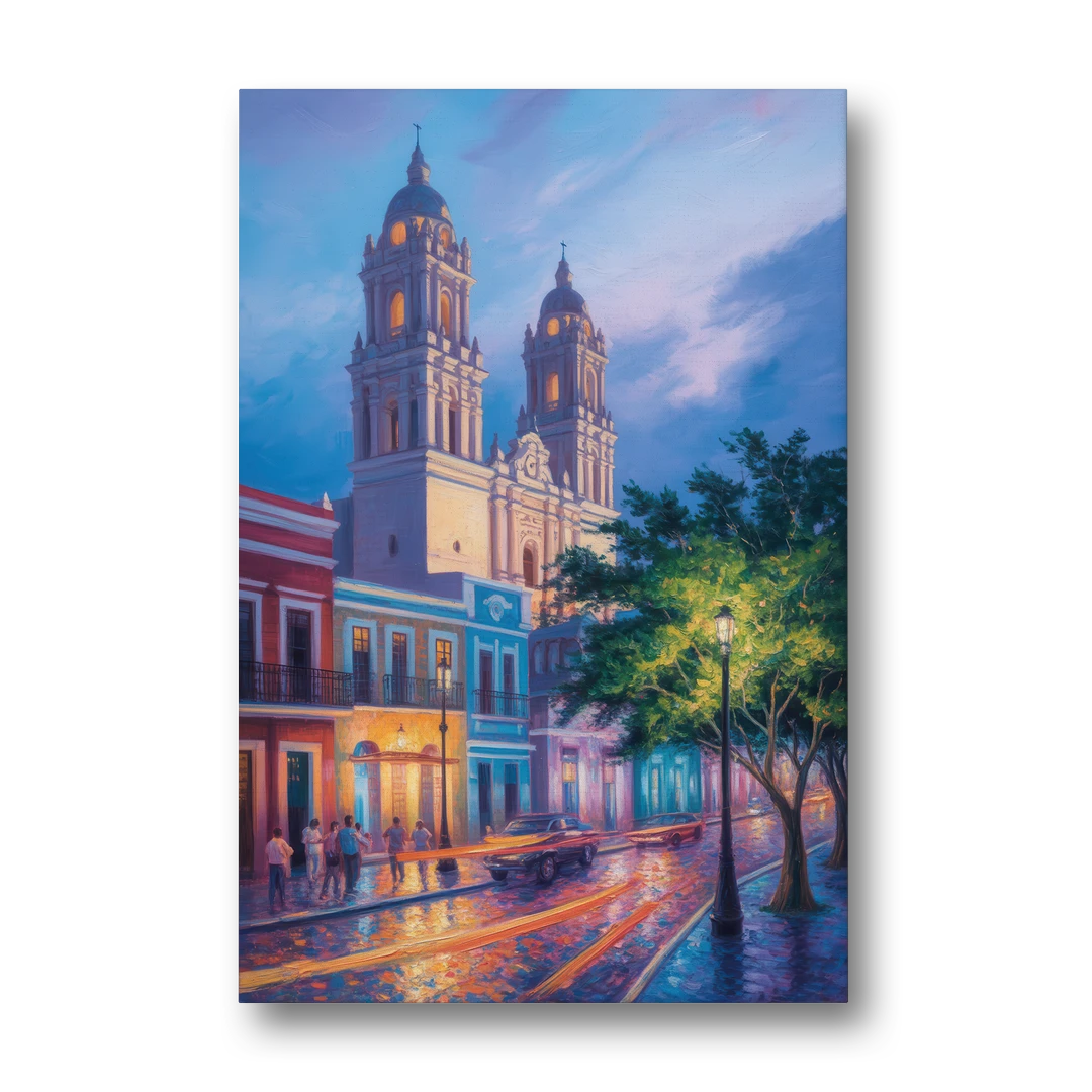 Cathedral of Campeche - Canvas Wall Art - Front