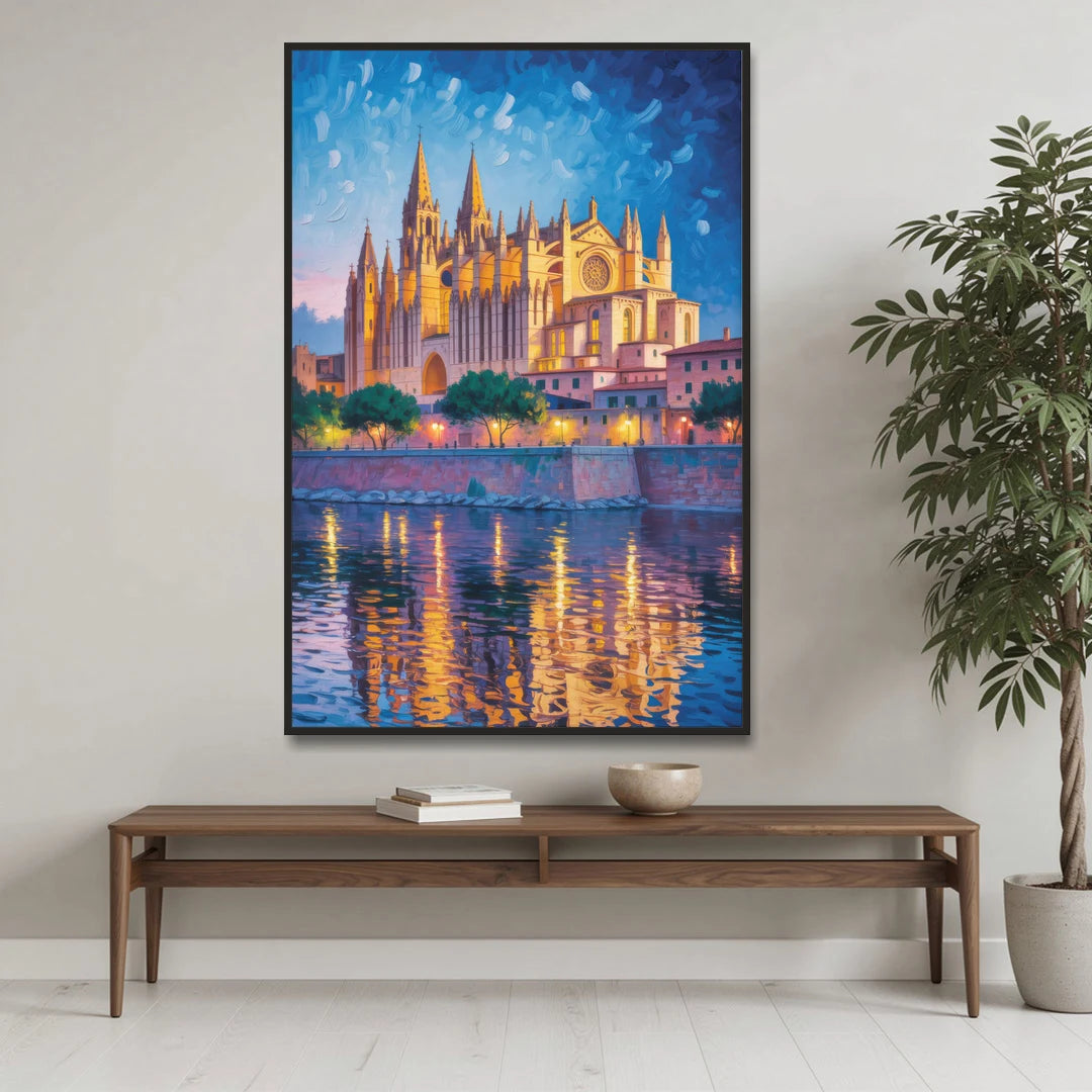 Cathedral of Santa Maria - Black Framed Canvas Wall Art - Coffee Table - 40x60