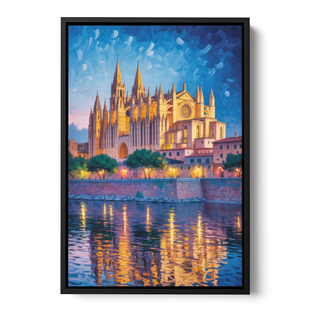 Cathedral of Santa Maria - Black Framed Canvas Wall Art - Front