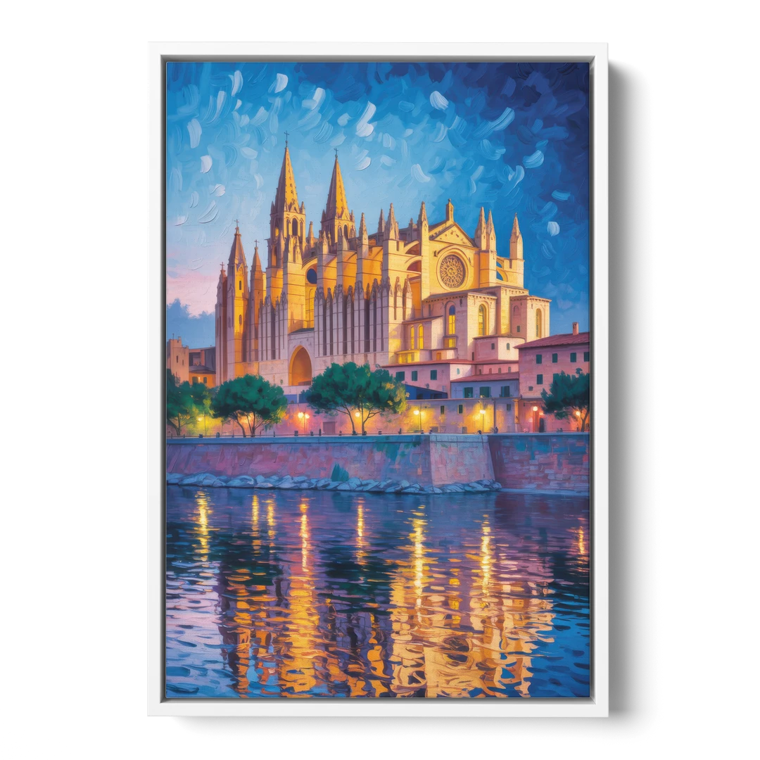 Cathedral of Santa Maria - White Framed Canvas Wall Art - Front