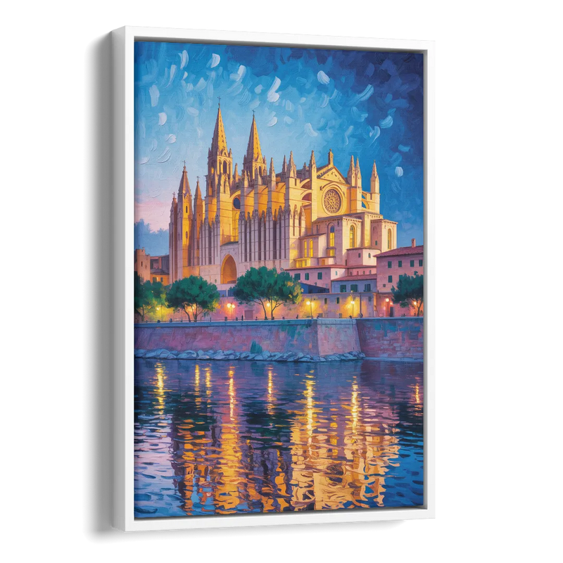 Cathedral of Santa Maria Side - White Canvas Wall Art