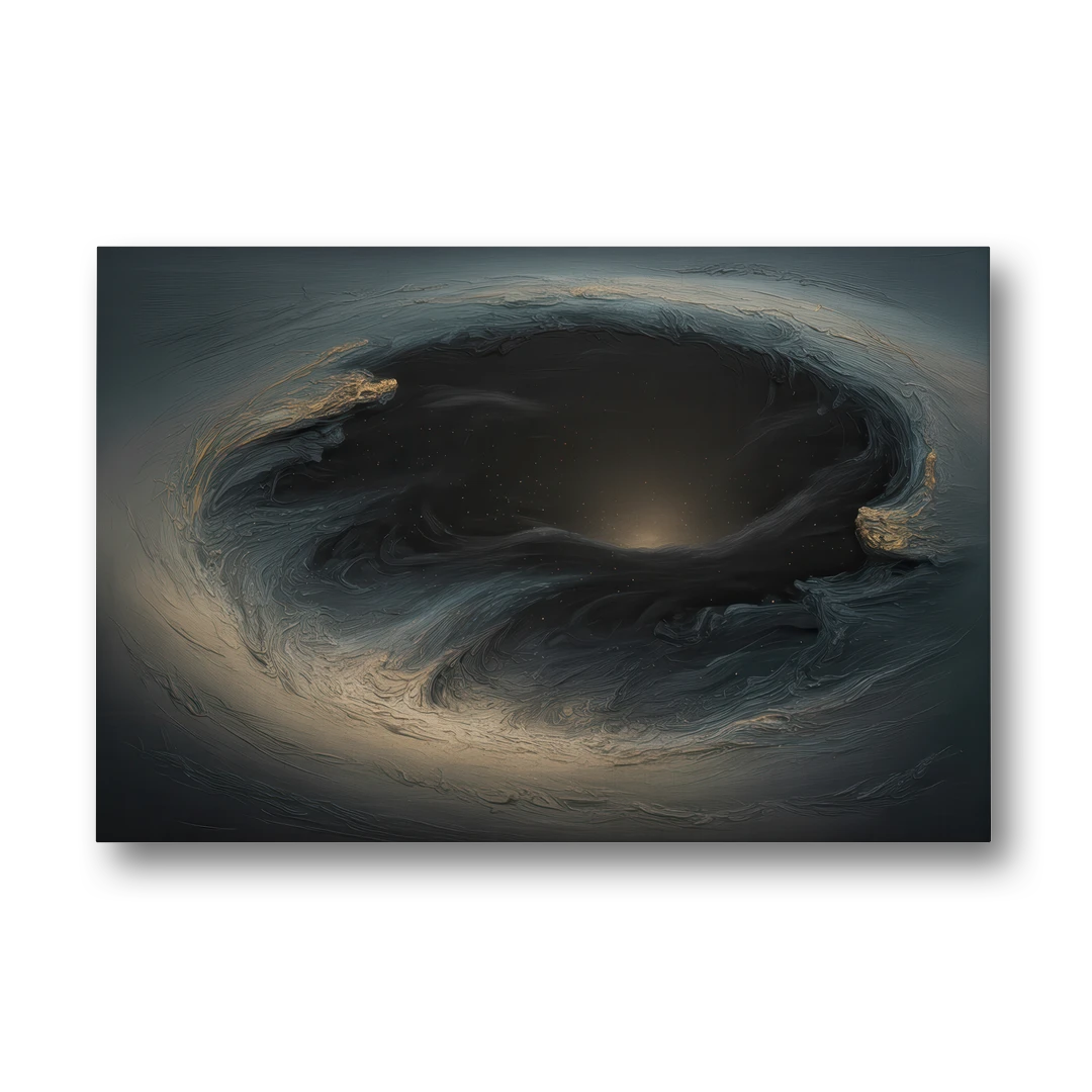 Celestial Vortex Black Abstract - Canvas Wall Art - Front