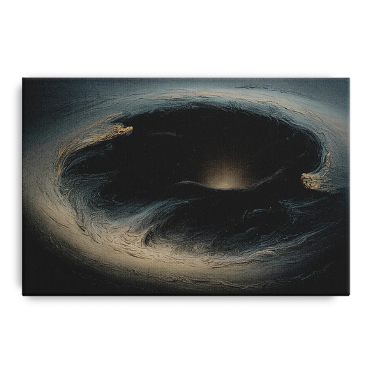 Celestial Vortex Black Abstract - Canvas Wall Art