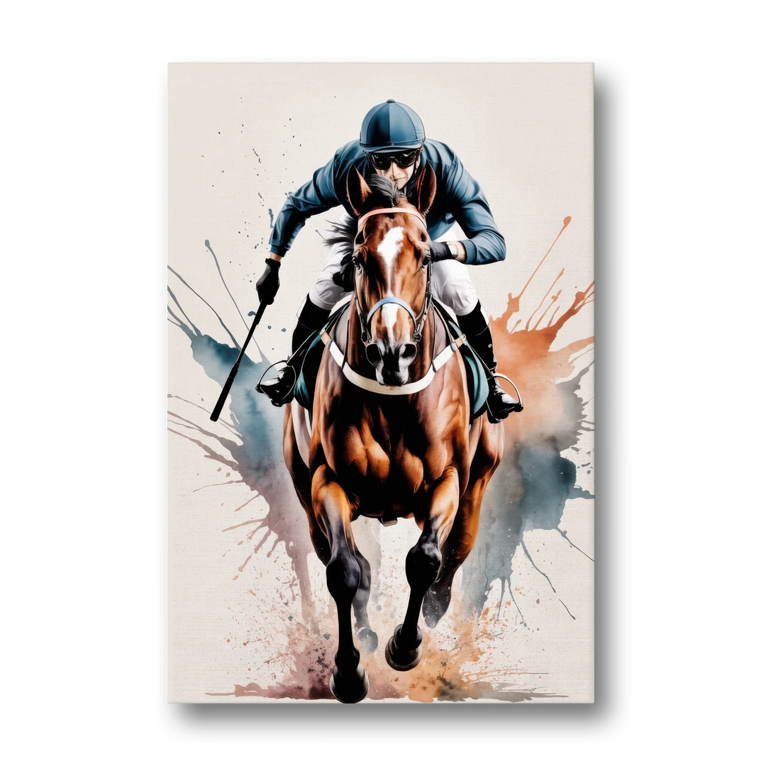 Champion Racehorse in Motion - Canvas Wall Art - Front