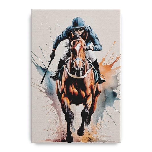 Champion Racehorse in Motion - Canvas Wall Art