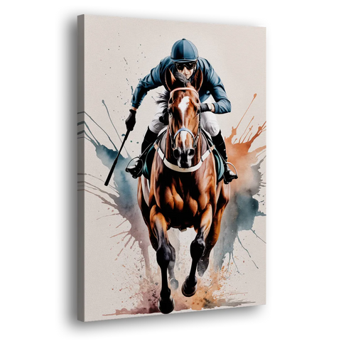 Champion Racehorse in Motion - Canvas Wall Art