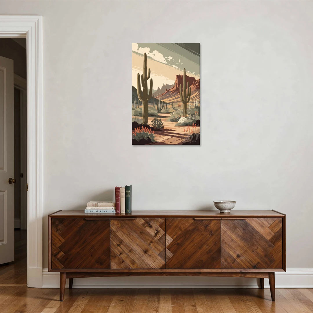 Chandler Arizona Cactus - Canvas Wall Art - Coffee Table - 24x36