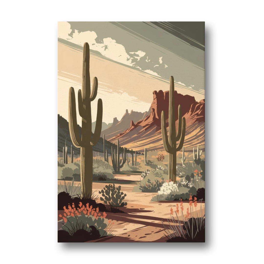 Chandler Arizona Cactus - Canvas Wall Art - Front