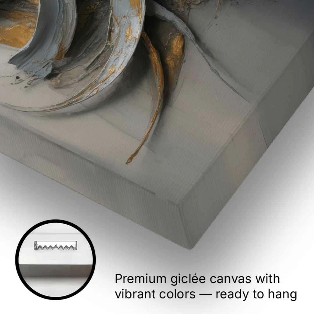 Chaotic Harmony Grey and Silver Abstract - Canvas Wall Art - Gallery Wrap Corner
