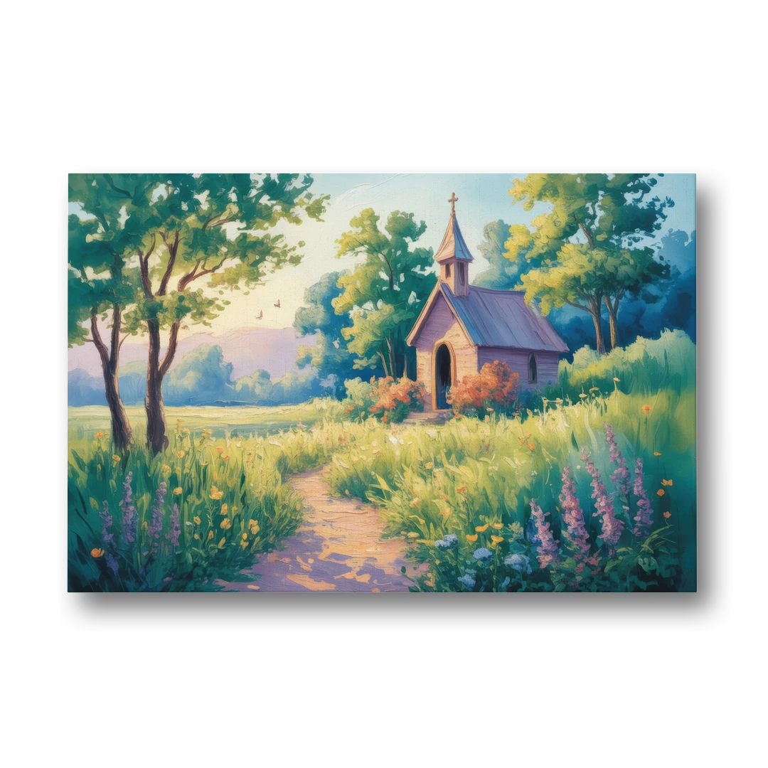 Chapel Serenity Aesthetic Christian - Canvas Wall Art - Front