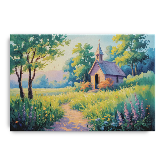 Chapel Serenity Aesthetic Christian - Canvas Wall Art